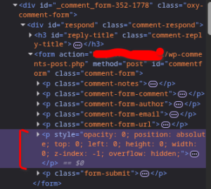 Resultado del bloqueo de spam